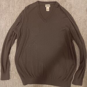 L.L. Bean Men's V-Neck Sweater - Dark Brown